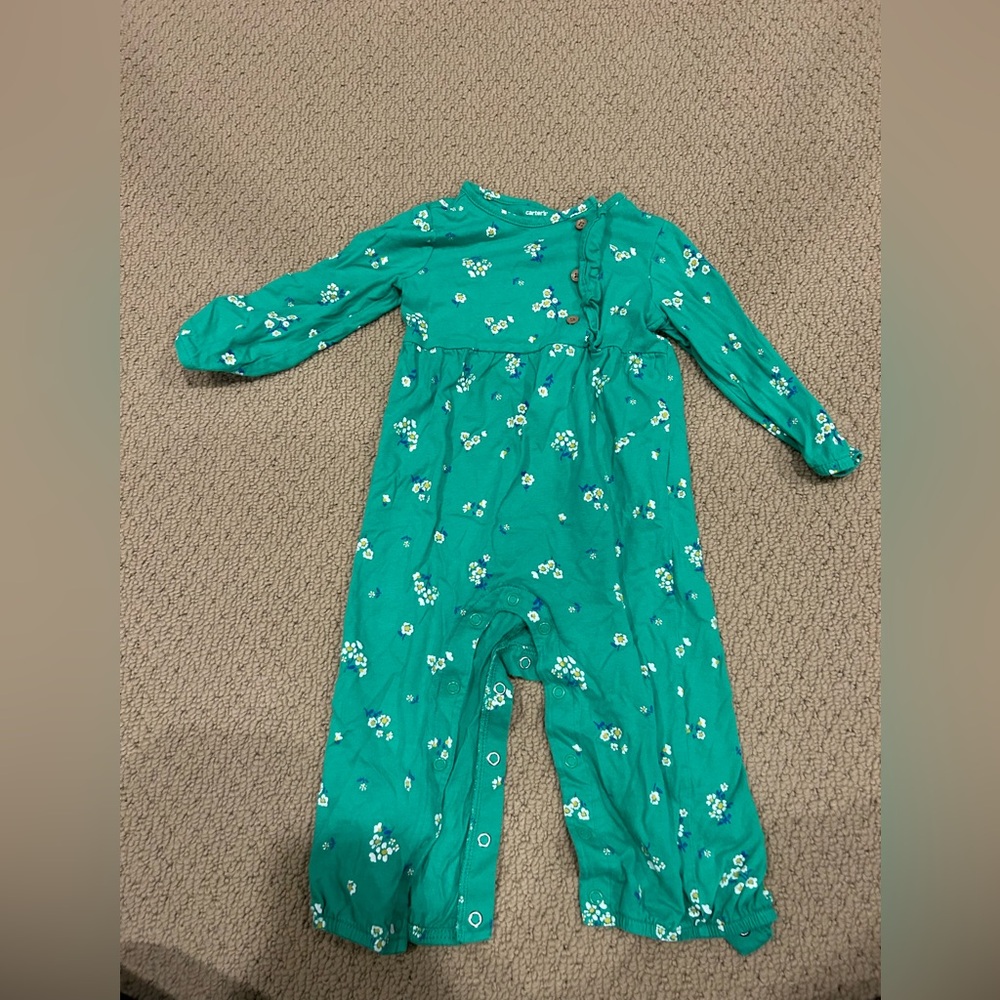 Green Floral Romper